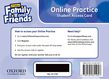 Family and Friends Starter Online Practice (Student) Access Card cover