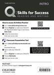 Q: Skills for Success Intro Level Reading and Writing Teacher's Access Card cover