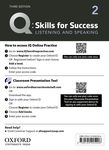 Q: Skills for Success Level 2 Listening and Speaking Teacher's Access Card cover