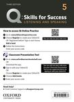 Q: Skills for Success Level 5 Listening and Speaking Teacher's Access Card cover