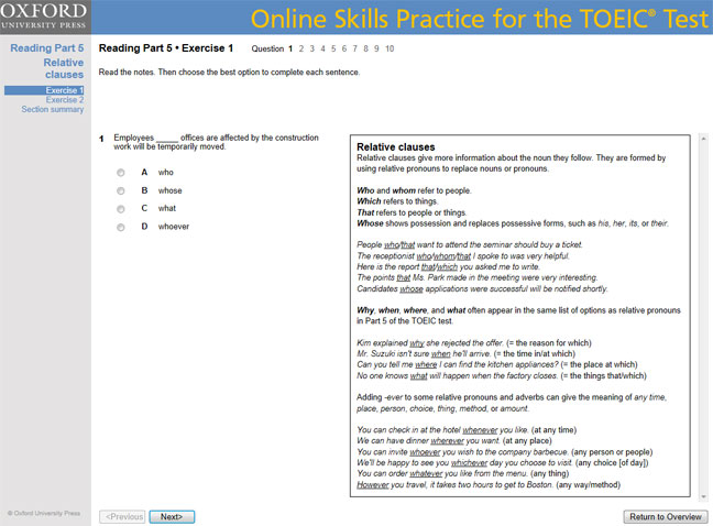 Ordinario Numérico celestial Tactics for the TOEIC® Test, Reading and Listening Test, Introductory  Course Pack | Assessment | Oxford University Press