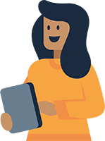 woman with device icon